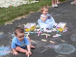 Zachary and Samantha really enjoyed each other.  Unfortunately, they both had to go to bed during the pinata, so we didn't get pictures of that.