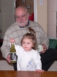 Sammi checks out the Pop's bottle.  It's kinda funny--how does Pop get anything out of it with no nipple?