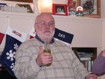 Pop tries to put on a brave face after sampling the holiday-gimmick soda that Mary bought for him:  Brussels Sprout-flavored!