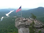 Chimney Rock.  Barry and Selena are next to the tree.