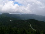 That's the Blue Ridge Parkway as seen from Mt. Mitchell