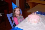 Much to my total shock, Samantha blew out all her candles on the first try.