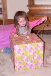 This giant package from Oma and Opa contains Samantha's first dollhouse.  Nana furnished the entire house for her contribution.  That is one LUCKY girl!