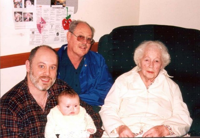 Four generations of Thurstons pose during Thanksgiving week.