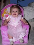 Where else should a princess sit but upon a Disney princess chair?