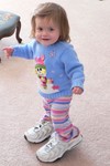 Samantha is determined to walk in Nana's shoes.  She spent 1/2 an hour struggling to take about 10 steps!